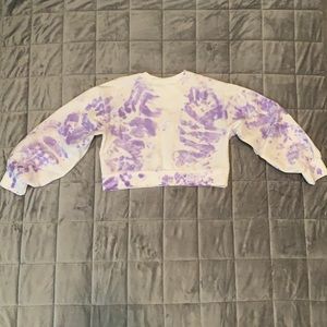 Nasty Gal Lilac Tie Dye Cropped Sweatshirt (oh my love). Size 2